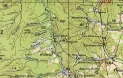 Старая карта окрестностей деревни Чагерное.