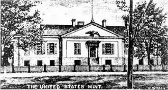 Гравюра с изображением Шарлоттского монетного двора