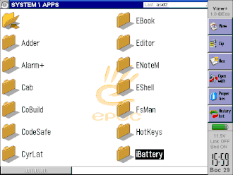 Рабочий экран EPOC.