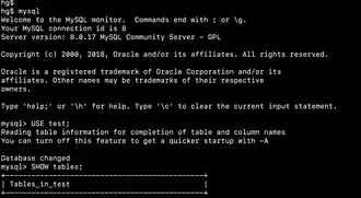 Скриншот программы MySQL