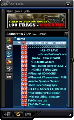 Скриншот программы Xfire