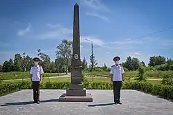 Обелиск на месте казни фашистами 29 ноября 1941 г. З.А. Космодемьянской